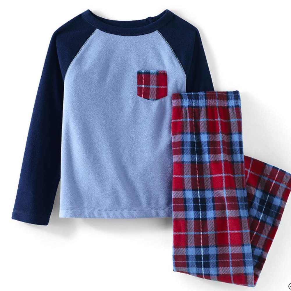 Kids Long Sleeve Pocket Fleece Pajama Set